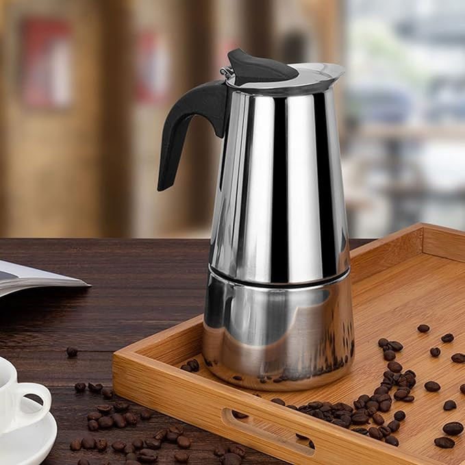 وعاء تحضير قهوة منزلي 4 حصص، ستانلس ستيل