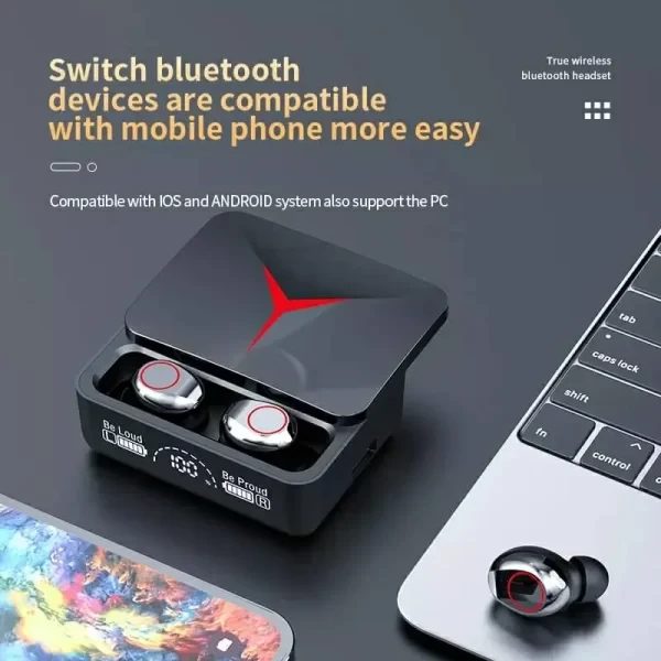 M90 Pro Écouteurs sans fil Bluetooth 5.3 Casque de sport à double écran tactile