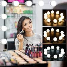 طقم Vanity  مرآة بمصابيح LED من طراز هوليوود